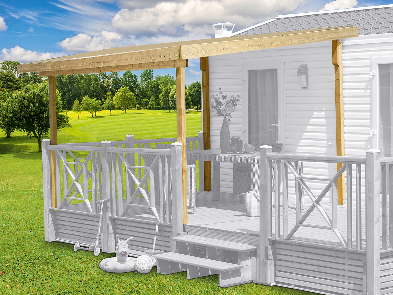 Kit Adaptation Couverture De Terrasse Bois Mobil Home Clairval